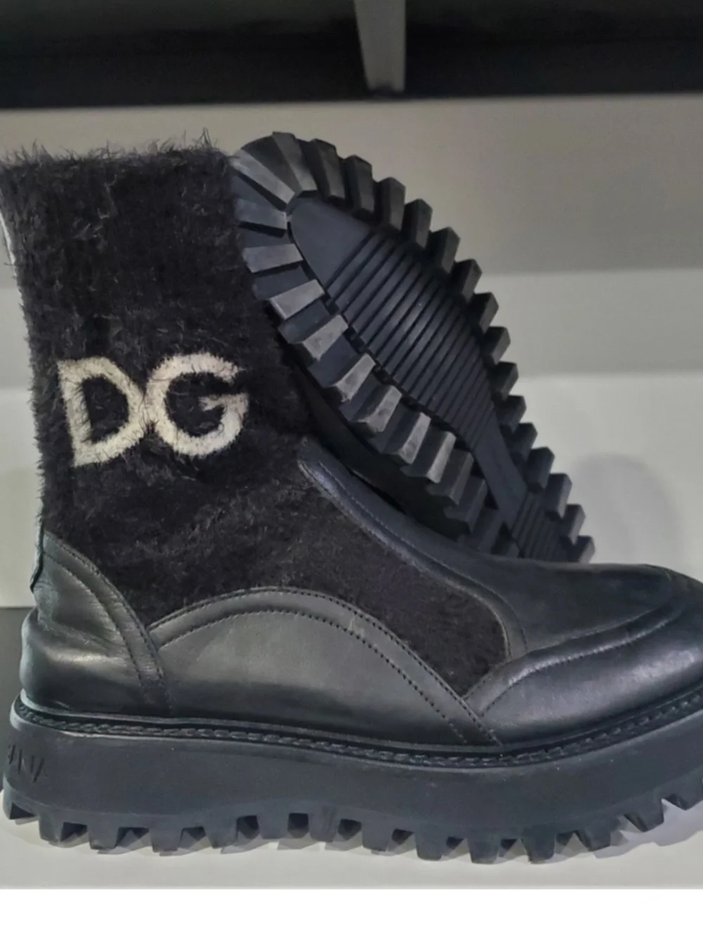 Dolce & Gabbana Logo Sock Ankle Boots